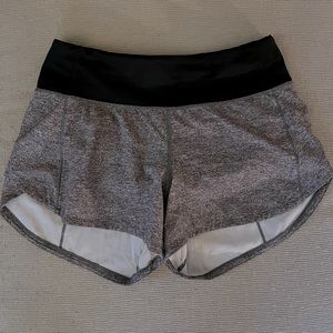 Lululemon speed up 2.5inch lines running shorts.